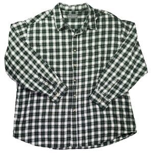 David Taylor Flannel Shirt Mens 2XL XXL Green Long Sleeve Button Up Outdoors 90s
